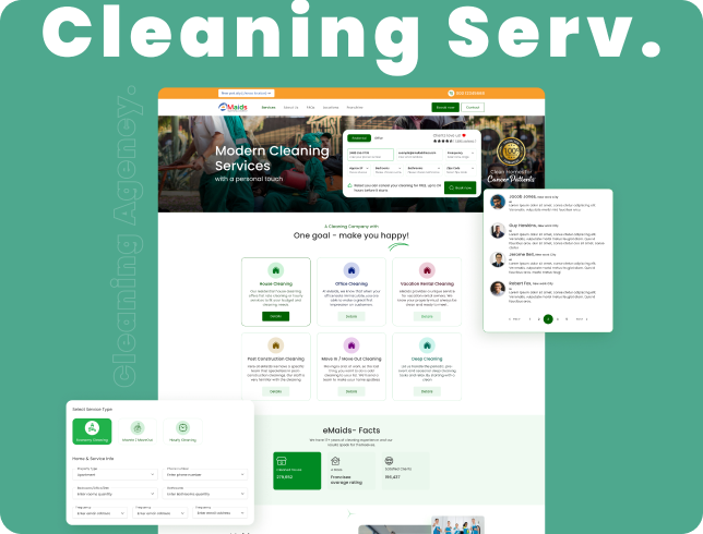 cleaning service website design redesign landing page design